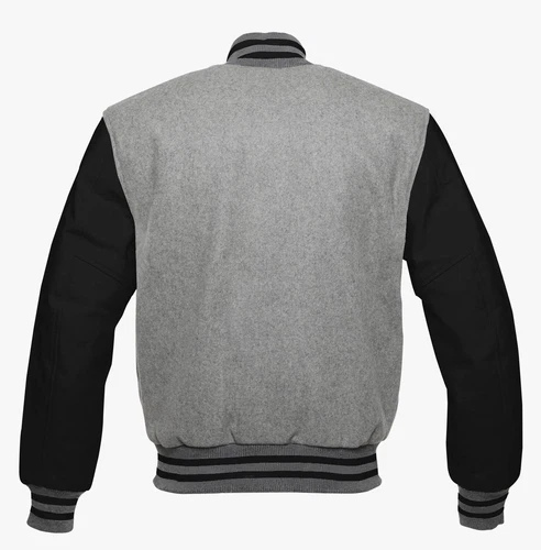 Letterman Style Vasity Jacket Men Wool Snap Closure Leather Sleeves image 5