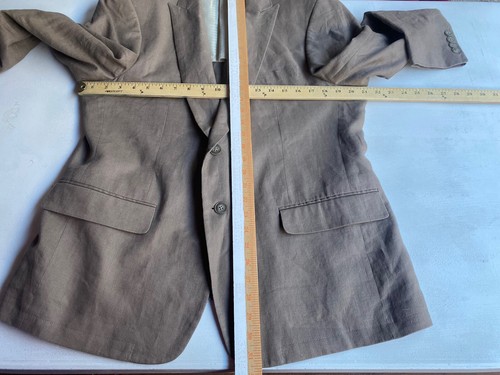 Men’s John Varvatos 100% Linen Two Button Long Sleeve Beige Sport Coat Size 44R - Picture 3 of 12