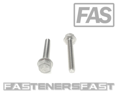 (25) M6 x 1.00 x 40 Stainless Steel DIN6921 A2 Hex Flange Bolts M6x40mm Flange