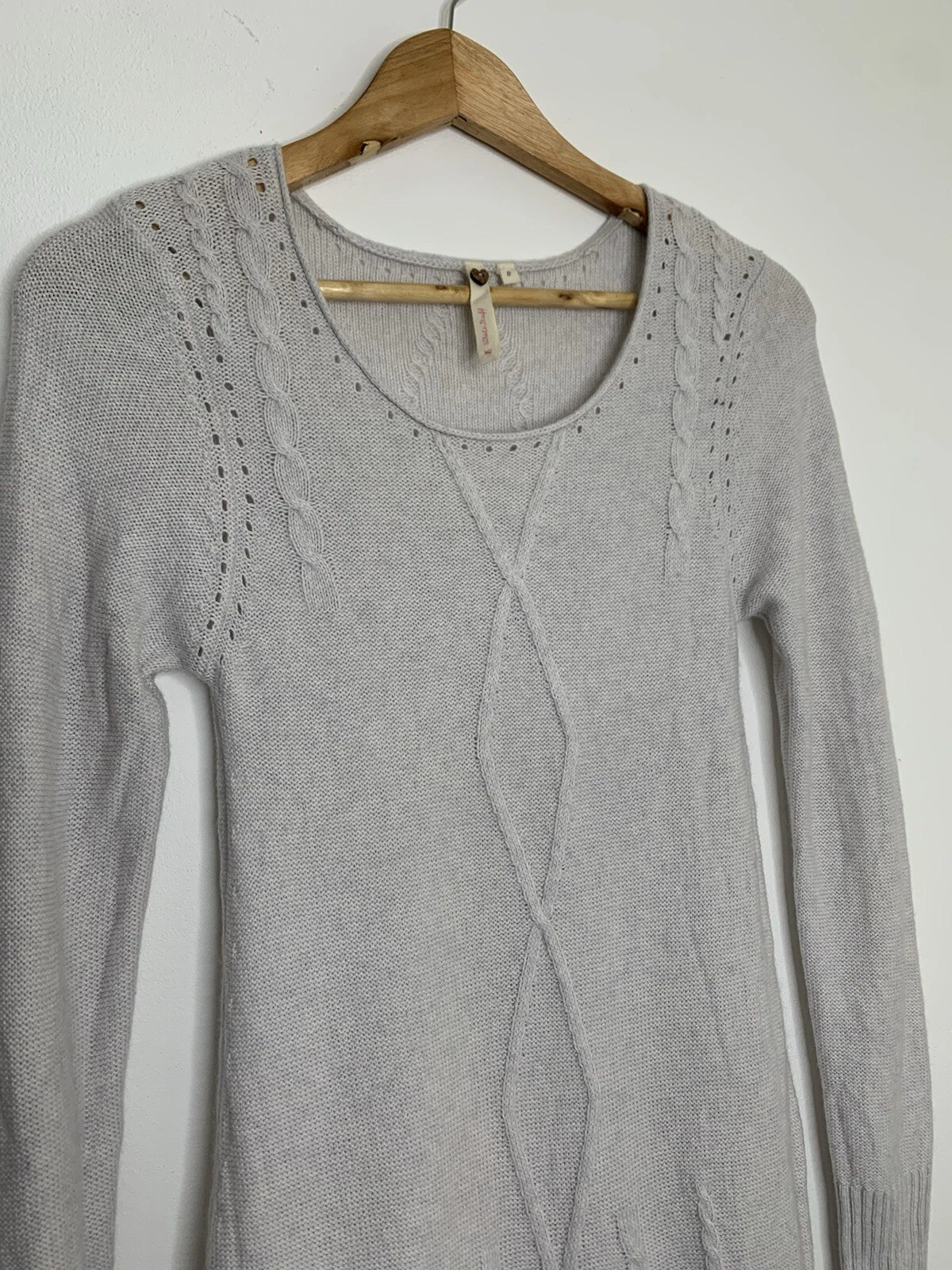 OFF WHITE Abito midi maglia grigio chiaro bianco sporco donna roba bianca taglia 8 small