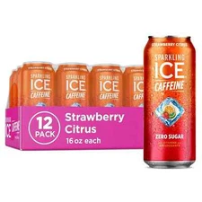 Sparkling Ice Caffeine Orange Passion Fruit 16 Fl Oz Pack of 12 Zero Sugar