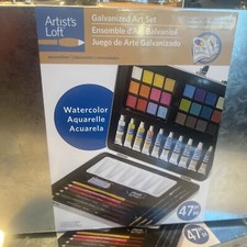 Artist  s Loft Galvanized Art Set Watercolor 47 Pc