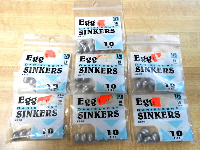 7 Packs Danielson ES10 Egg Sinker 1/8oz  10 pcs per pack.