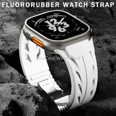 Luxury Fluororubber Sports Band For Apple Watch Series 11 10