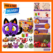 Halloween Pumpkin Decorating Kit, Arts and Crafts Supplies for Kids, 12 Designs
