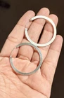 Vintage Sterling Silver 925 Flat Wide Hoop Earrings 1.5”
