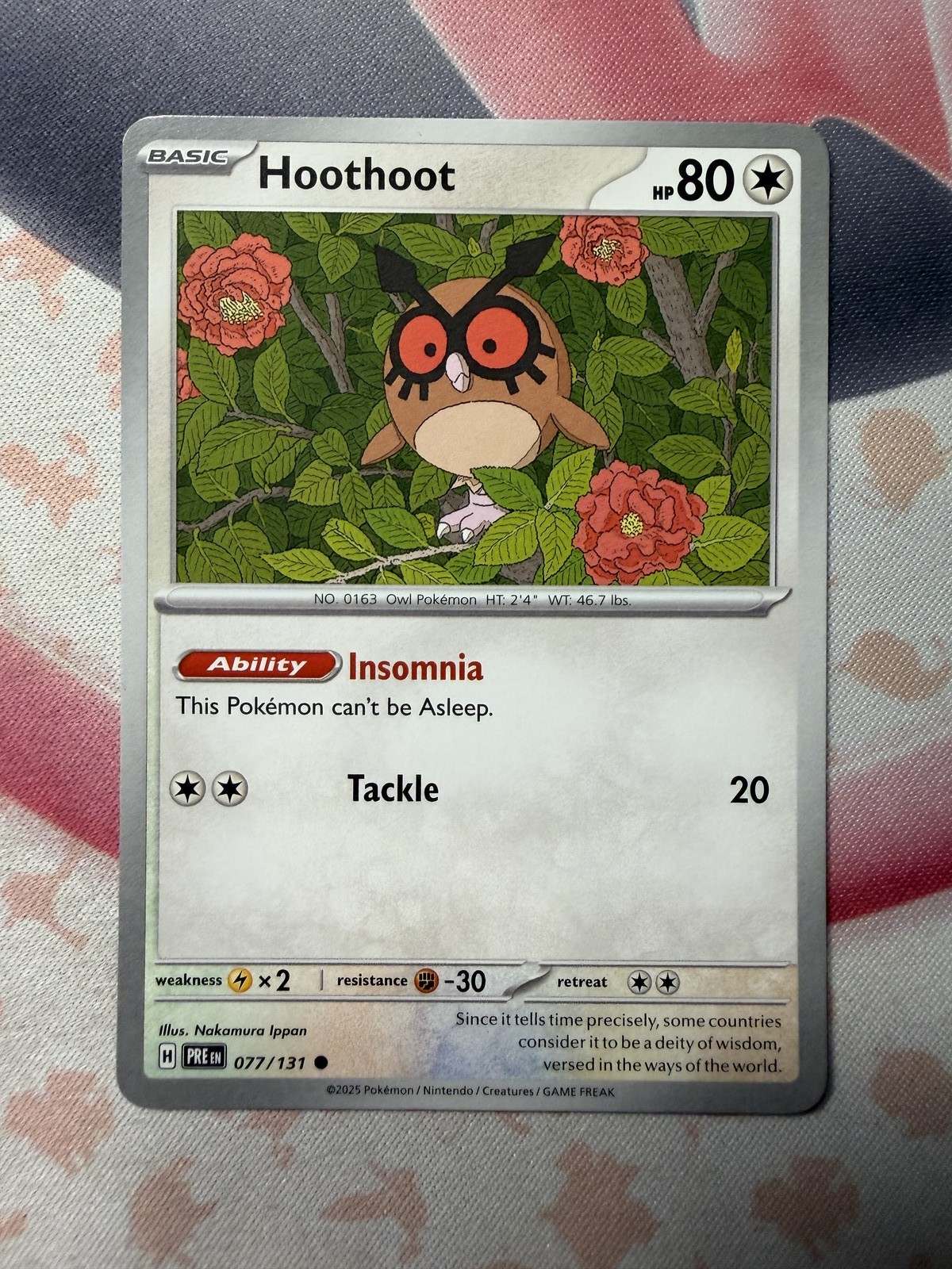 Hoothoot Common SV: Prismatic Evolutions 077/131 NM English Pokemon Card