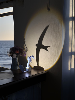 Mauersegler Lampe LED Tischleuchte Tischlampe Nachtlicht Schattenlampe Vogel