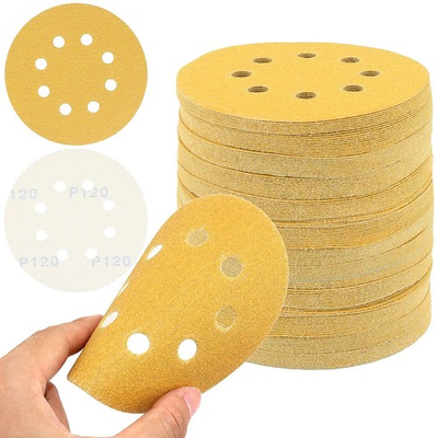 #ad 100PCS 5 inch Sanding Discs 8 Hole Hook Loop Sander Orbital Sandpaper 60 400 $18.97