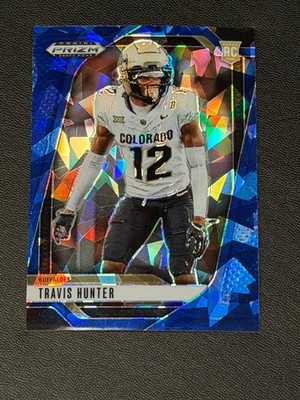 2025 Panini Prizm Draft Picks - Prizm Break Travis Hunter #6 Blue Ice Prizm /149