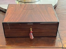 elie bleu humidor used 100 plus cigars with key dark mahogany gold handles