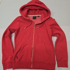 Superdry Red Zip Up Hoodie Sweatshirt Women's Size UK 10 US 6 EU 38