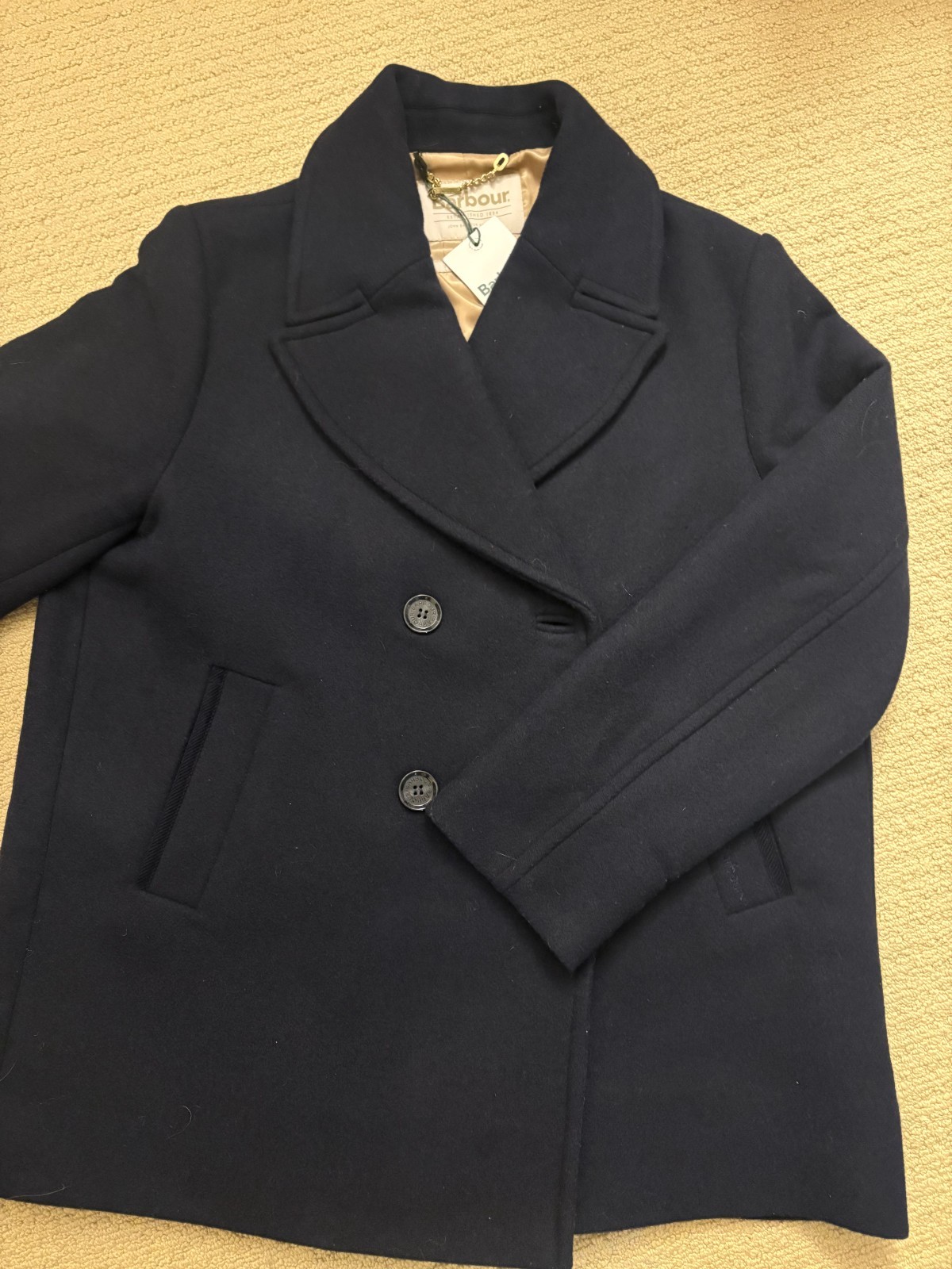 Barbour Ingrid Double Breasted Wool blend Peacoat MSRP$565 English Elegance image 2