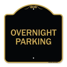 Designer Series - Overnight Parking Heavy Gauge Aluminum Architectural Sign