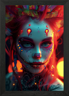 Cyber Mask Framed Wall Art Poster Canvas Print Picture