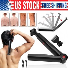 Long Handle Electric Back Shaver For Men Body Hair Removal Razor USB Recharge US