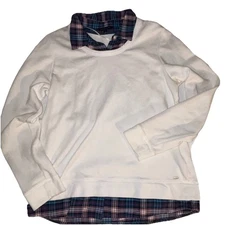 Tommy Hilfiger Layered Look Woman’s Sz. L White Sweatshirt Y2K Style EUC