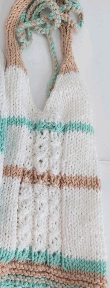 МУЛЬТИ вручную вязаный бюстгальтер богемное пляж бикини с бретелью через шею бак укороченный верхний маленький WM3 - Изображение 2 из 4