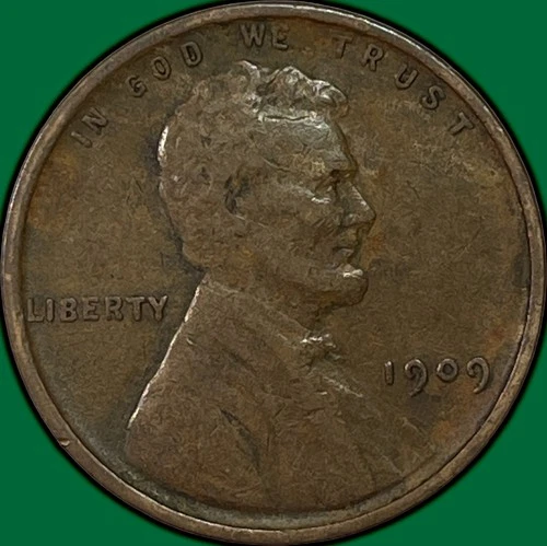 1909-VDB Lincoln Wheat Cent Very Fine VF Coin #37514