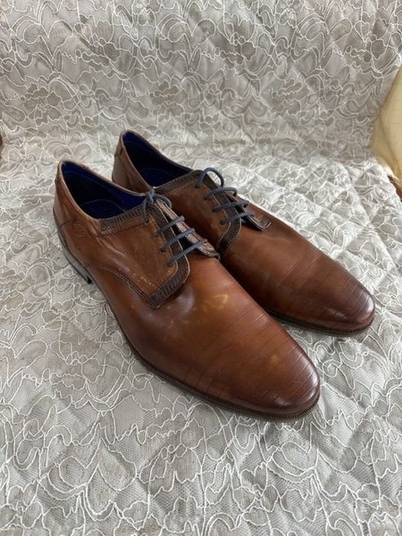 Men Bugatti Heels Brown Leather 45