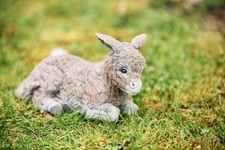 Frostfeste Steinfigur Esel Stefan braun 16 cm Gartenfigur Steinguss wetterfest