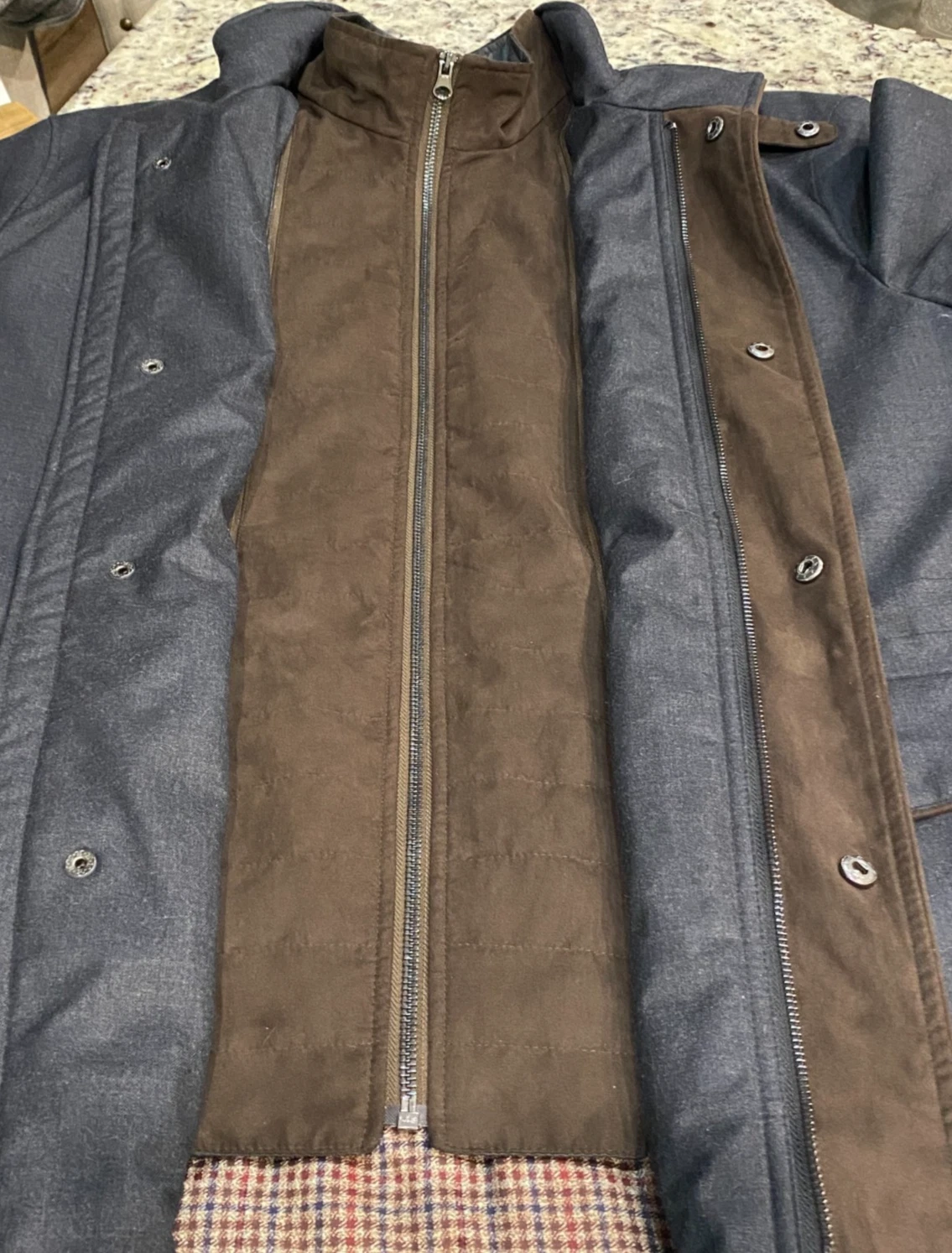 Johnston & Murphy  (Men's LRG.)  Wool  Blend Front Zip/Snap Coat - EUC !! image 6