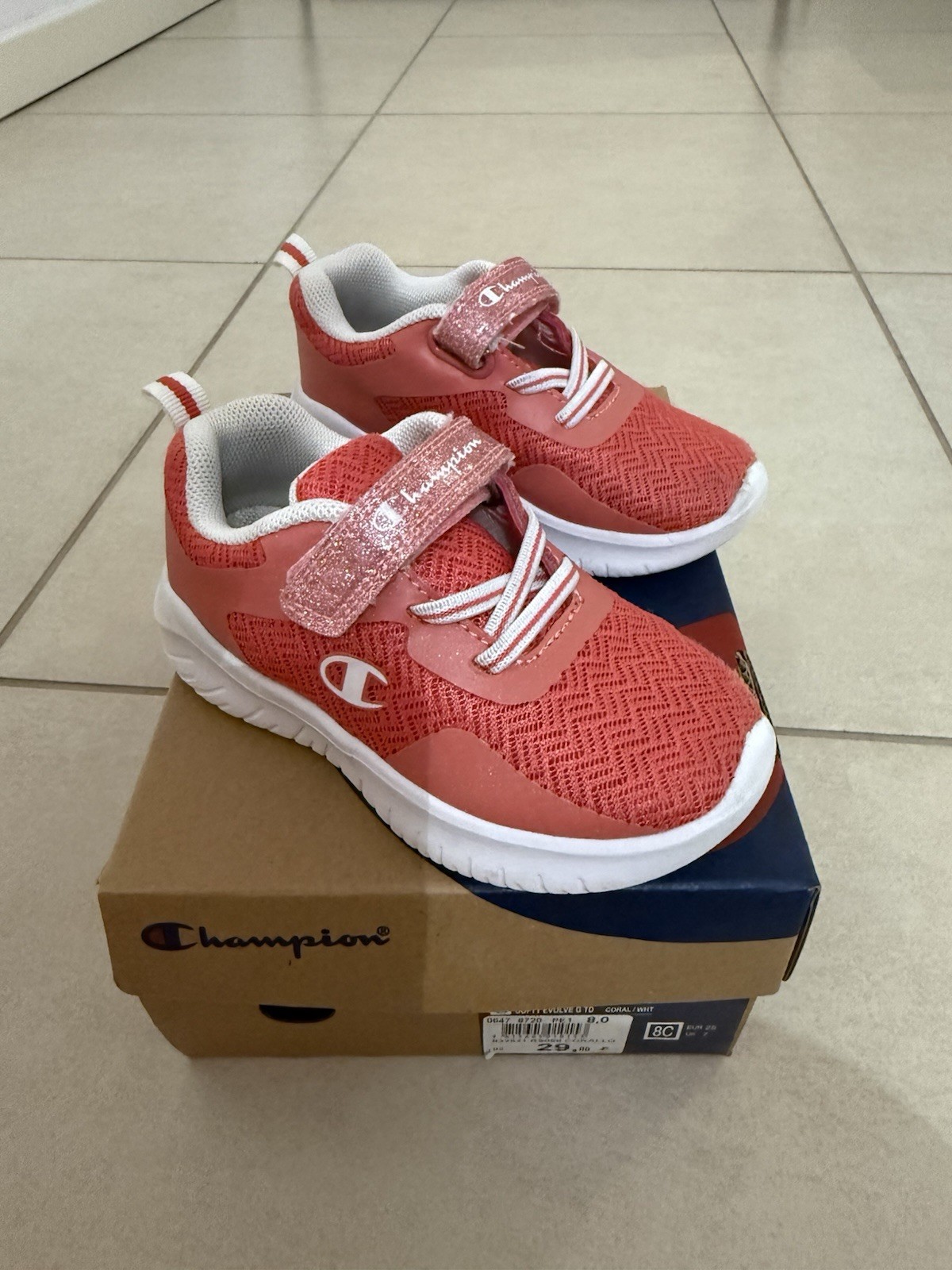 Champion sneaker bambino unisex EU 20 rosa/bianco a strappo antiscivolo