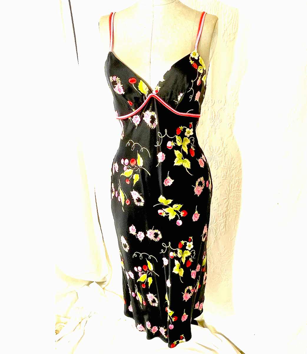 Betsey Johnson フルーツ柄半袖ワンピース Betsey Johnson Fruit Dress Strawberry Berry Print Slip Dress