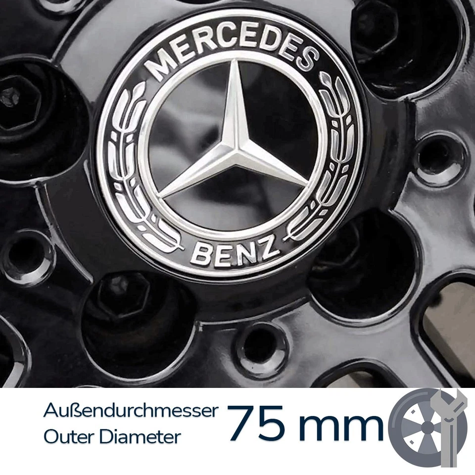 4 x 75 mm Mercedes-Benz hub cap hub caps wheel cover wheel cover emblem new - Image 2 of 4