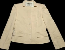 Jaeger Vintage Women's Blazer Beige  100 % Wool Made In GB Size 12 Jacket 
