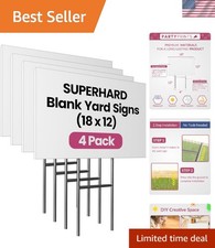4-Pack 18x12 Waterproof Yard Signs with Metal Stakes for Events  Advertising