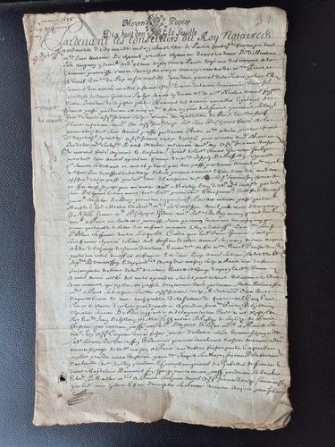 MANUSCRIT 1678 ARNOUL Intendant Marine TOULON Argenson PARIS Rentes Notaire