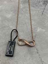 Swarovski Hyperbola Infinity Crystal Pendant Necklace Rose Gold Tone, Unworn