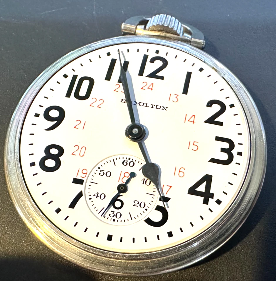 Reloj Bolsillo Hamilton 992B Talla 16, 21 Joyas Circa 1953 en Excelente Estado Foto 2 de 4