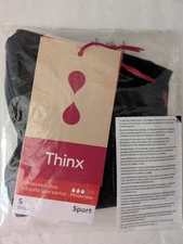 NEW Thinx Underwear Black Sport Size Small Moderate Absorbency