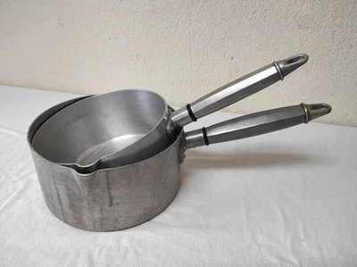 2 Anciennes Casseroles en aluminium 18,5 et 20 cm de diamètre - Photo 1/4