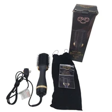 Professional Blowout Hair Dryer Brush, Black Gold Dryer and Volumizer Oval Shape