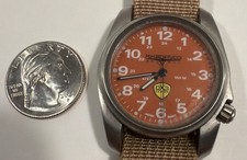 Bertucci Original DX3 Design A-1S Watch 36mm Stainless Steel 100M WR Orange Face