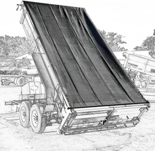 Dump Trailer Tarp 7'X16' - Heavy Duty Dump Truck Mesh Tarp with Double Pockets,R
