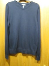 Land's End Youth Boy's Blue Cotton Blend V-neck Pullover Sweater SZ XL 18 - 20