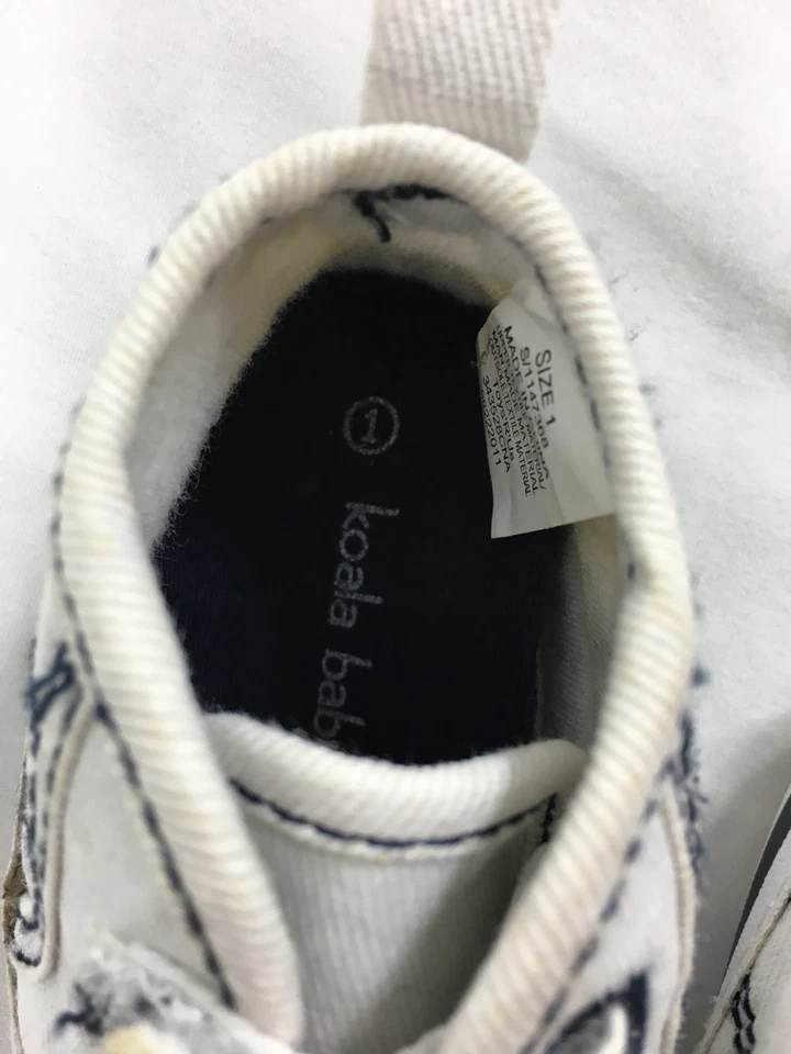 Koala Bebé Tenis Bebé Niño Talla 1 Blanco Zapatos Informales Correas Foto 2 de 3