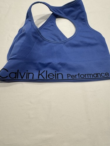 Calvin Klein Performance Med Impact Racerback Sports Bra L Removable Cups Blue - 第 7/9 張圖片