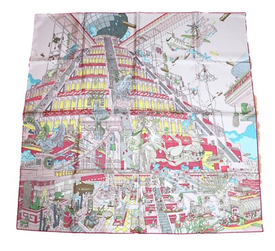 Hermes Schal La Legende du Cheval a Plumes 90 CM Seide Pink Carre Pegasus Pferd