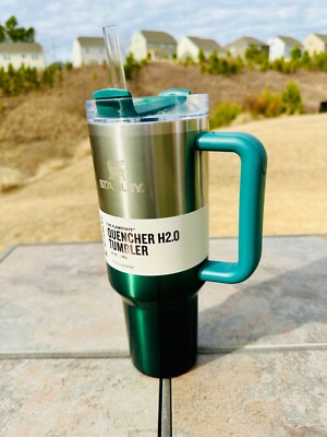 Brand New Stanley 40 oz Quencher H2.0 Tumbler Chrome/Pine Green | eBay