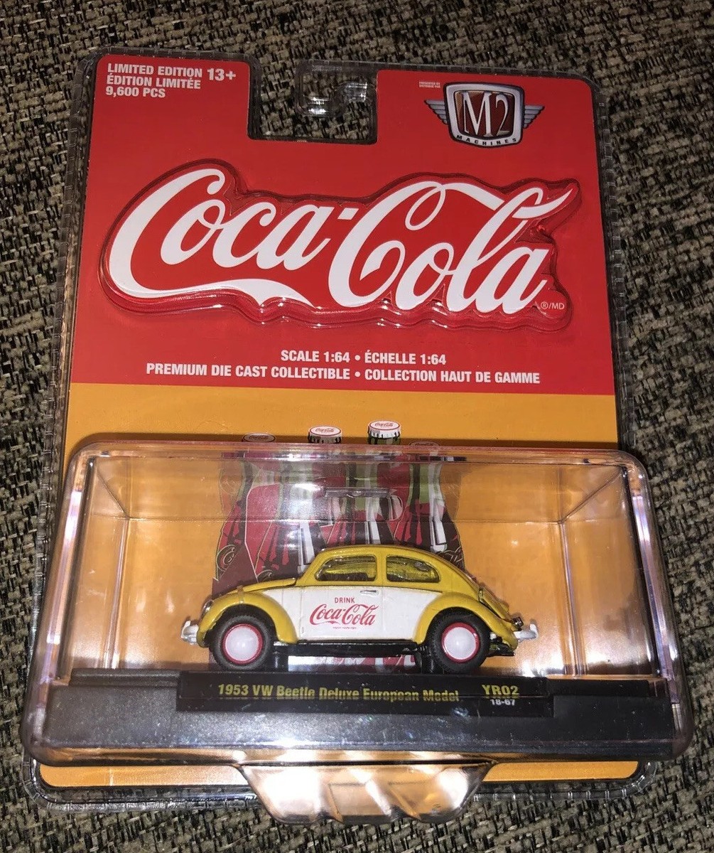 M2 Machines Coca Cola Yellow White 1953 VW Beetle Deluxe EU