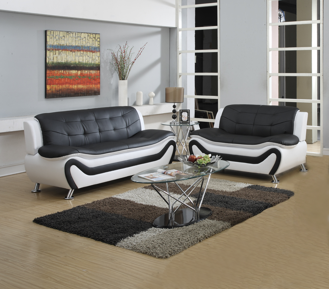 2pc Motion Sofa Set Black Pocket Coil Seating Contemporary Living Room Furniture For Sale Online EBay