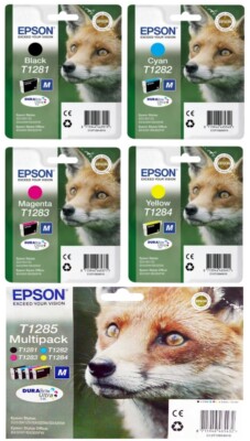 Original EPSON Tintenpatronen Fuchs T1281 T1282 T1283 T1284 T1285 Stylus SX 130