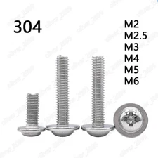 M2 M2.5 M3 M4 M5 M6 304 Stainless Steel Cross Recess Pan Head Screws With Collar