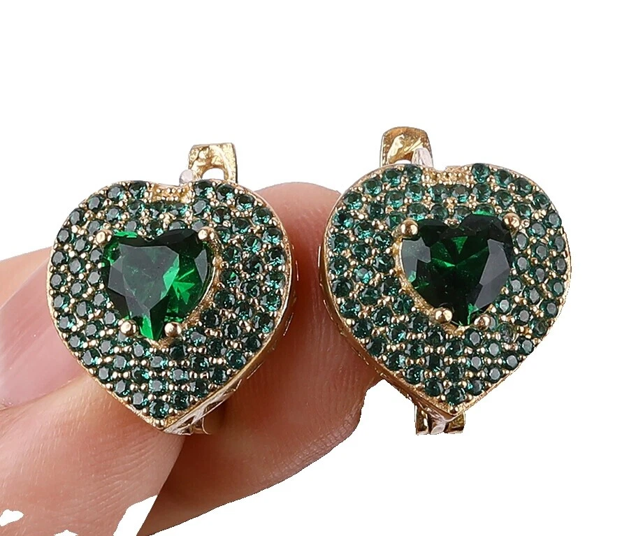 Simulated Emerald Fashion Earrings