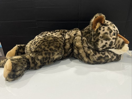 FAO Schwarz Cheetah Dark Leopard Plush Floppy Stuffed Animal 27” Rare VTG Y2K - Picture 3 of 13